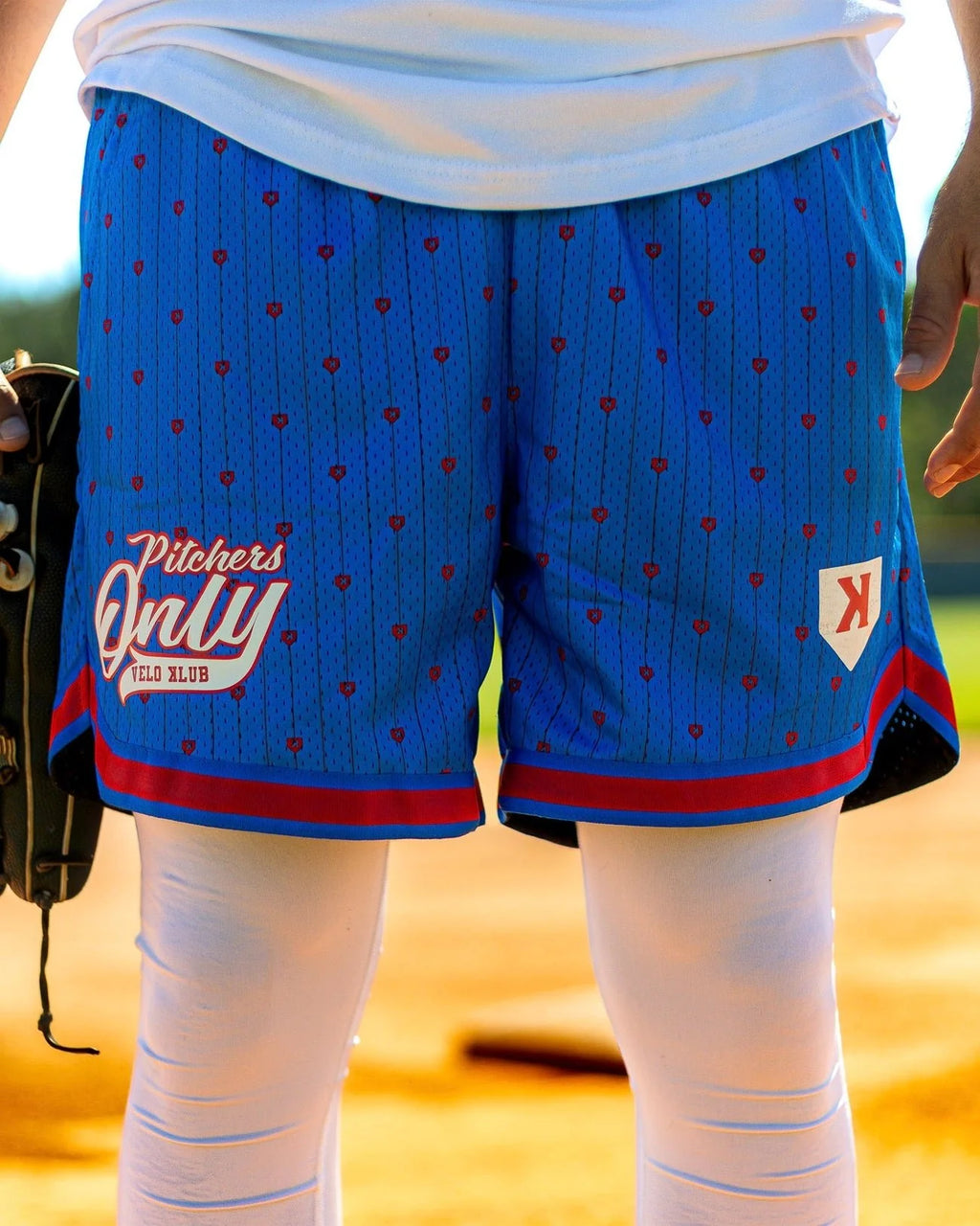 Mesh Pinstripe Shorts - Blue/Red