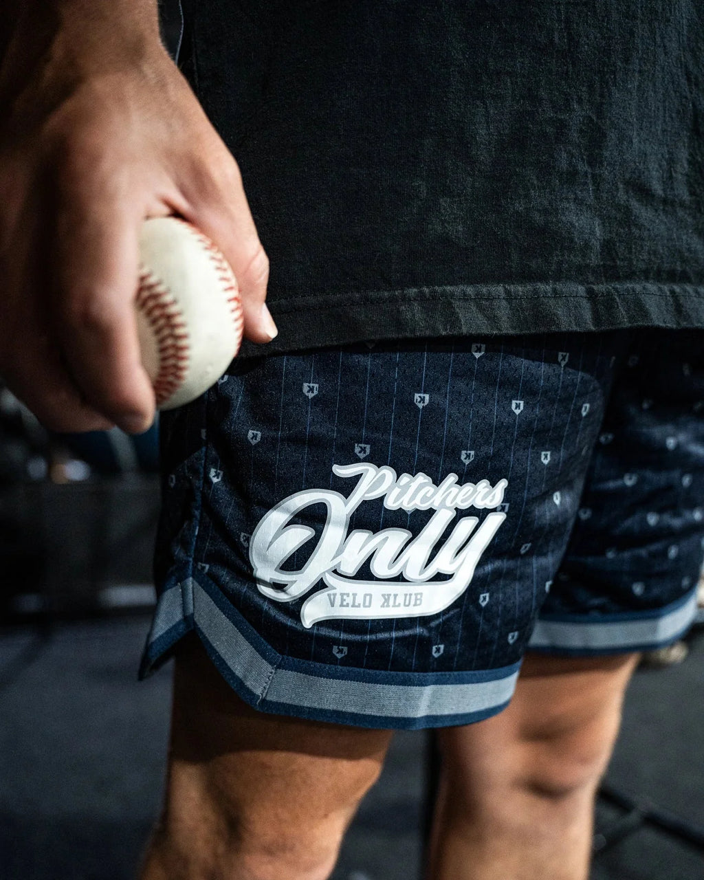 Youth Mesh Pinstripe Shorts - Navy/Gray